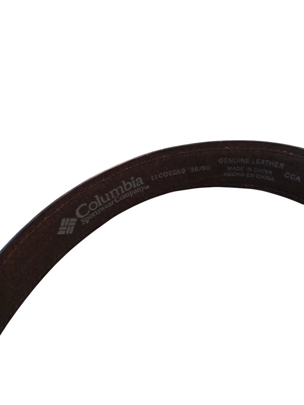 Columbia Sportswear Mens Sz 36 Thick Stitch Brown Leather Belt